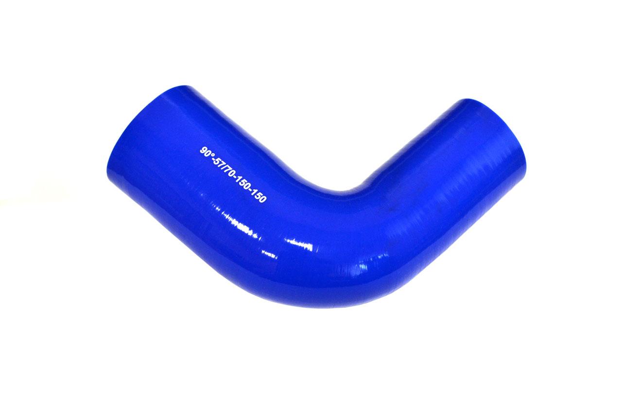 картинка Патрубок силиконовый угловой с переходом Ф 57х70 мм L 150х150 мм, 90 град от магазина Одежда+