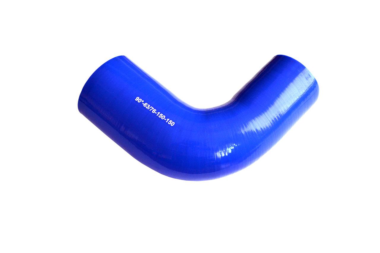 картинка Патрубок силиконовый угловой с переходом Ф 63х76 мм L 150х150 мм, 90 град от магазина Одежда+