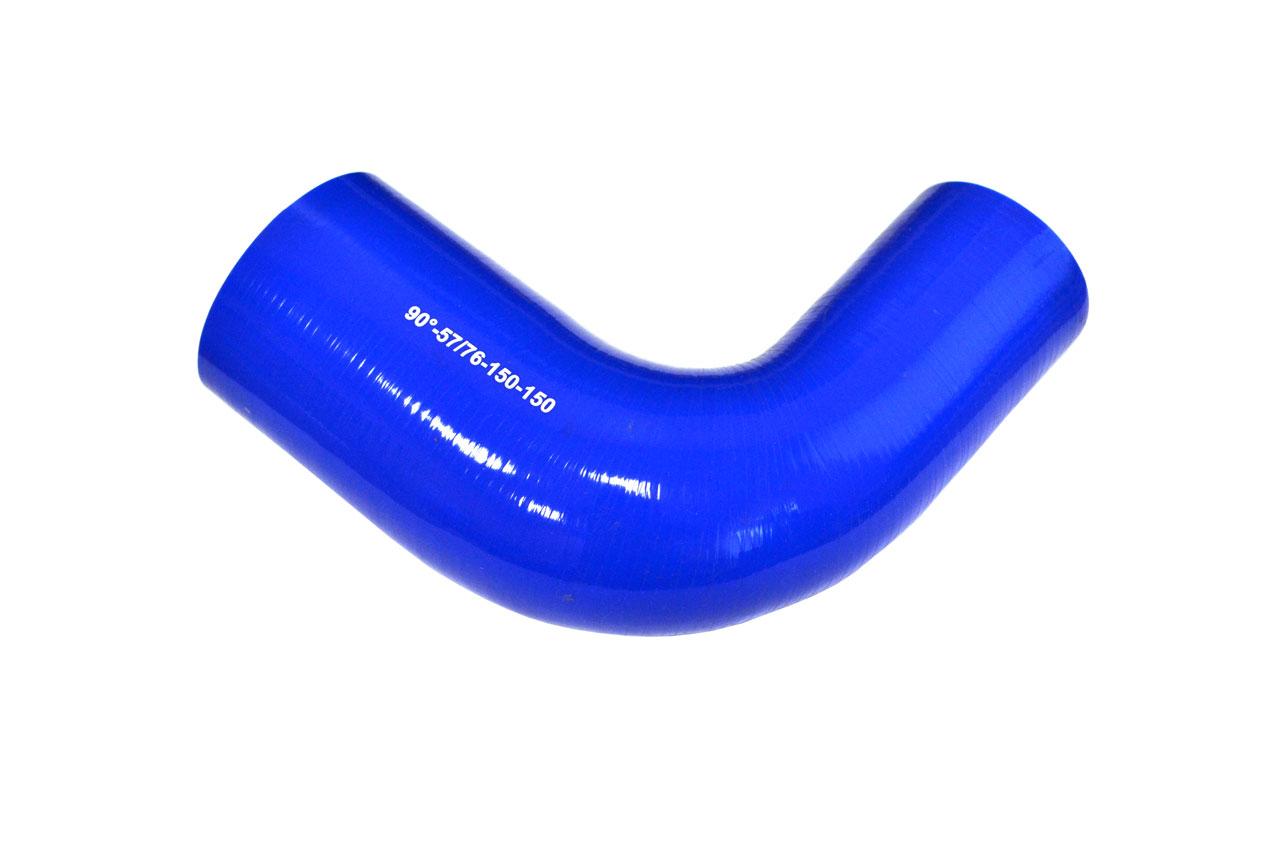 картинка Патрубок силиконовый угловой с переходом Ф 57х76 мм L 150х150 мм, 90 град от магазина Одежда+