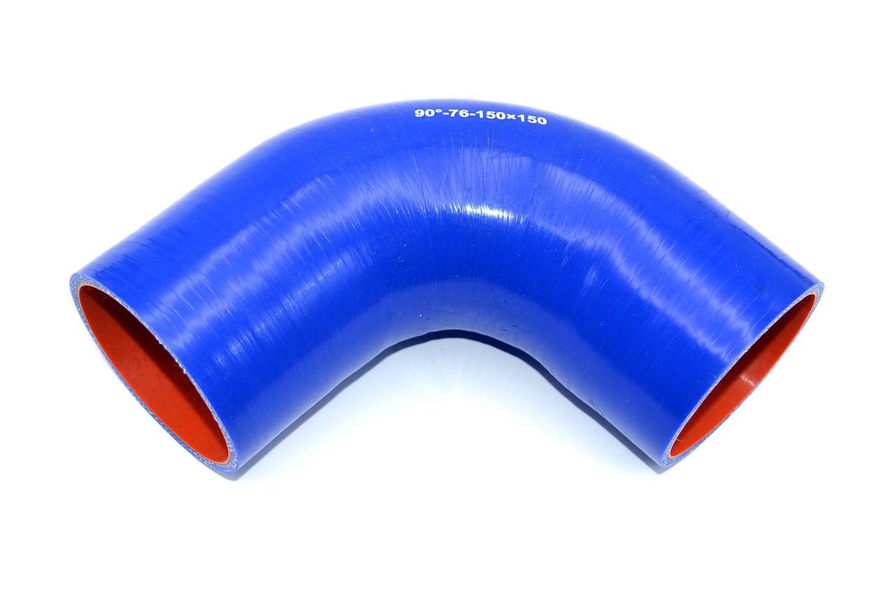 картинка Патрубок силиконовый угловой Ф 76 мм L 150х150 мм, 90 град от магазина Одежда+