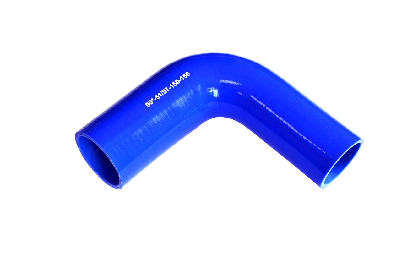 картинка Патрубок силиконовый угловой с переходом Ф 51х57 мм L 150х150 мм, 90 град от магазина Одежда+