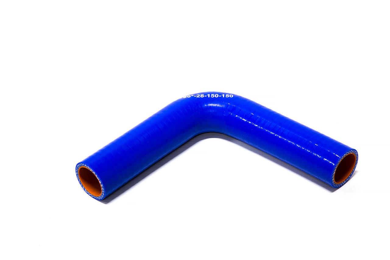 картинка Патрубок силиконовый угловой Ф 28 мм L 150х150 мм, 90 град от магазина Одежда+