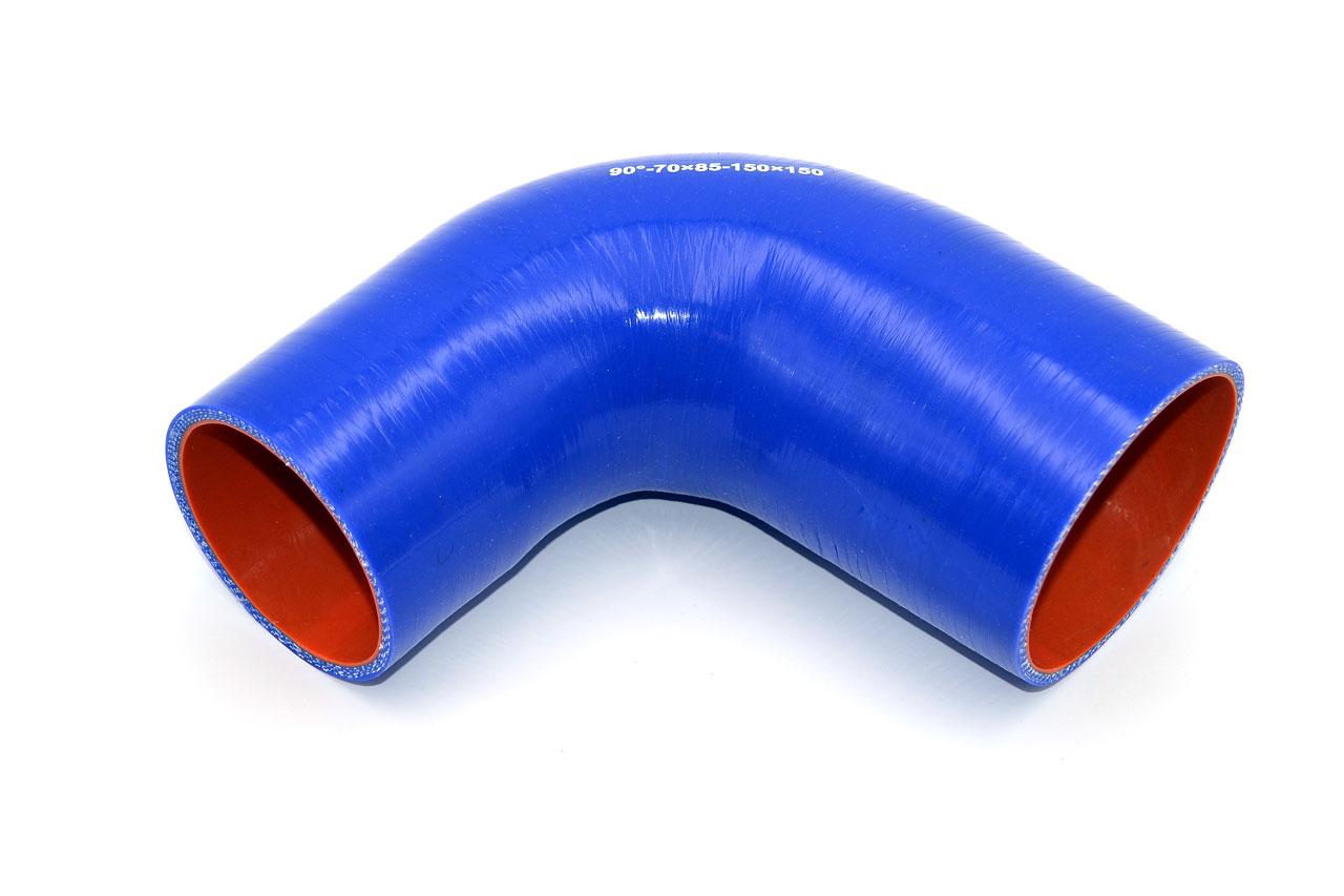 картинка Патрубок силиконовый угловой с переходом Ф 70х85 мм L 150х150 мм, 90 град от магазина Одежда+