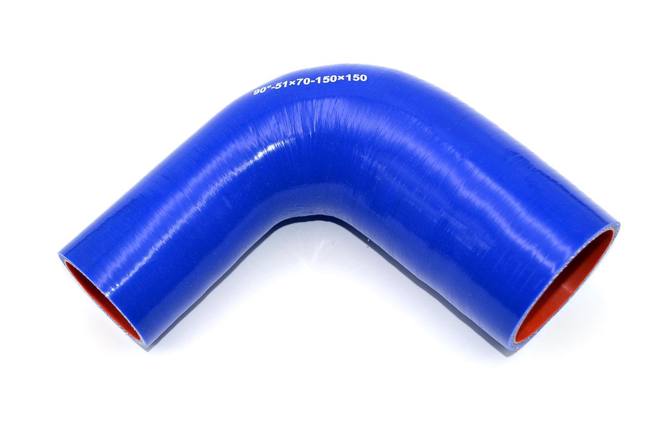 картинка Патрубок силиконовый угловой с переходом Ф 51х70 мм L 150х150 мм, 90 град от магазина Одежда+