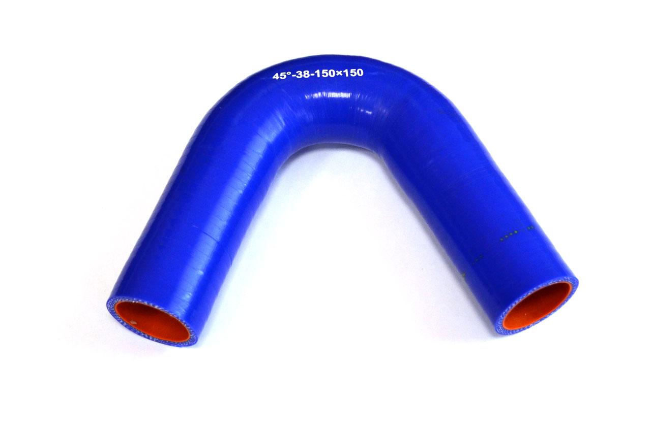 картинка Патрубок силиконовый угловой Ф 38 мм L 150х150 мм, 45 град от магазина Одежда+