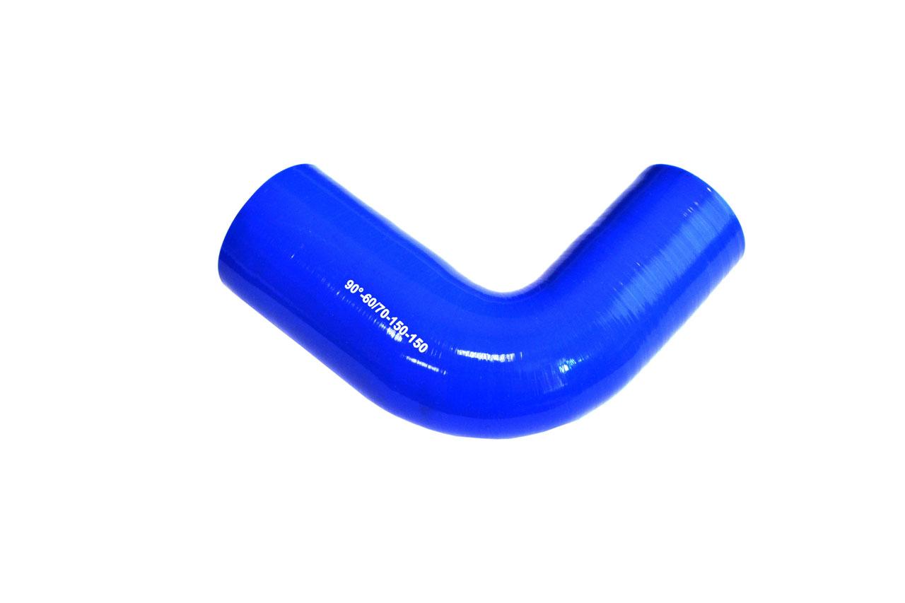 картинка Патрубок силиконовый угловой с переходом Ф 60х70 мм L 150х150 мм, 90 град от магазина Одежда+