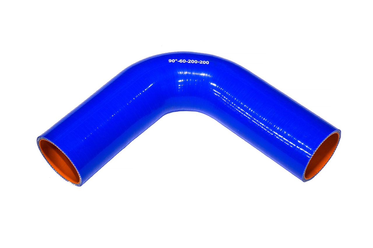 картинка Патрубок силиконовый угловой Ф 60 мм L 200х200 мм, 90 град от магазина Одежда+