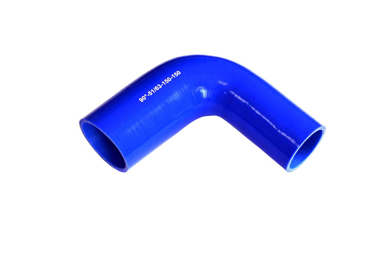 картинка Патрубок силиконовый угловой с переходом Ф 51х63 мм L 150х150 мм, 90 град от магазина Одежда+