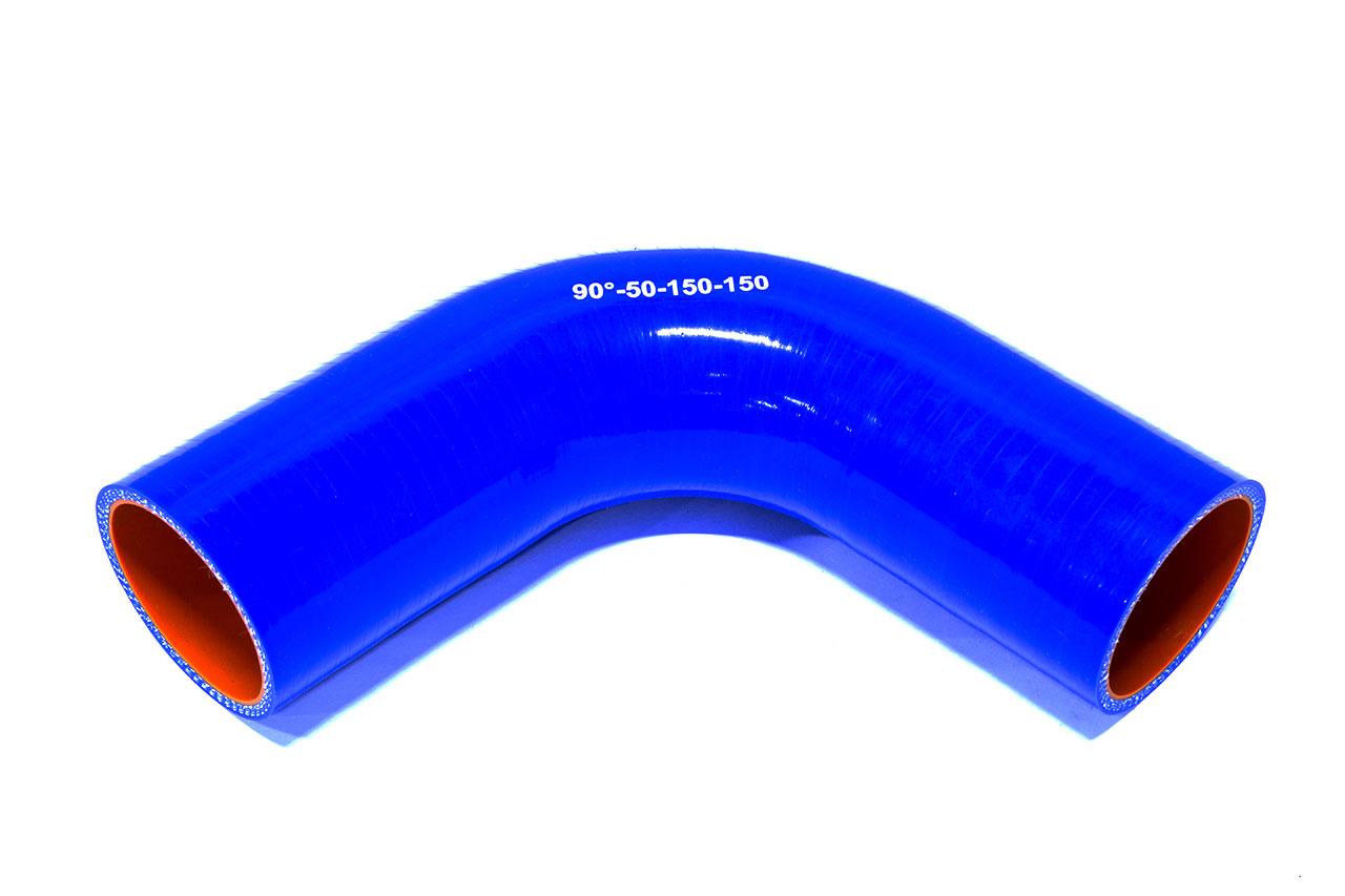 картинка Патрубок силиконовый угловой Ф 50 мм L 150х150 мм, 90 град от магазина Одежда+