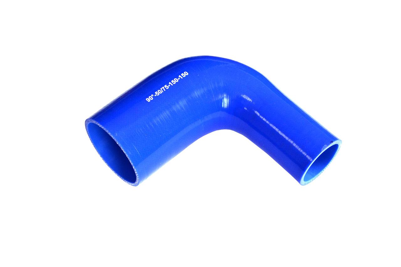 картинка Патрубок силиконовый угловой с переходом Ф 50х75 мм L 150х150 мм, 90 град от магазина Одежда+