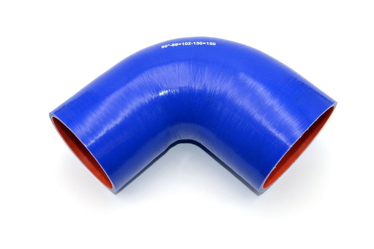 картинка Патрубок силиконовый угловой с переходом Ф 89х102 мм L 150х150 мм, 90 град от магазина Одежда+