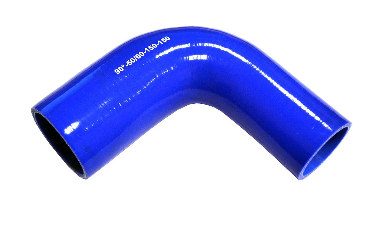 картинка Патрубок силиконовый угловой с переходом Ф 50х60 мм L 150х150 мм, 90 град от магазина Одежда+