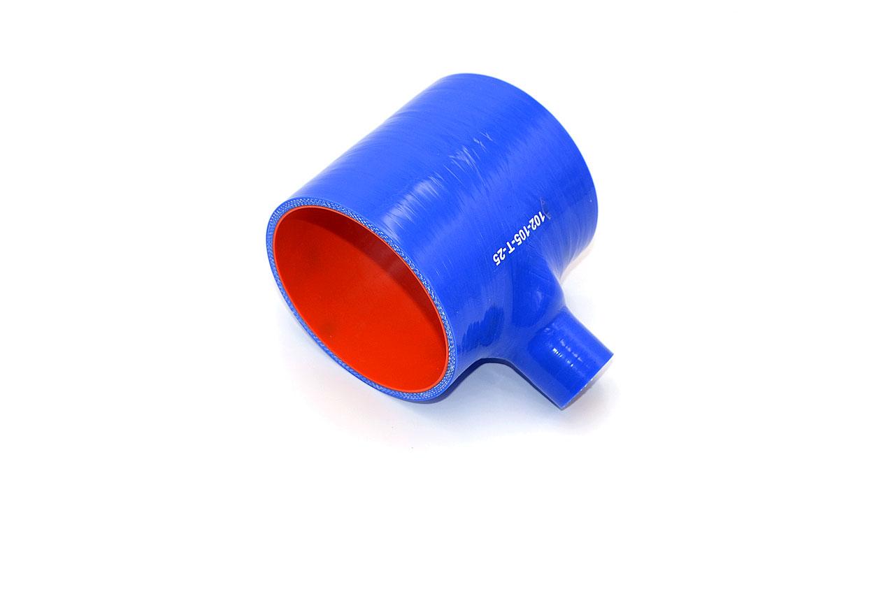 картинка Патрубок силиконовый Т образный Ф 102 мм L 105 мм (отвод 25 мм) от магазина Одежда+