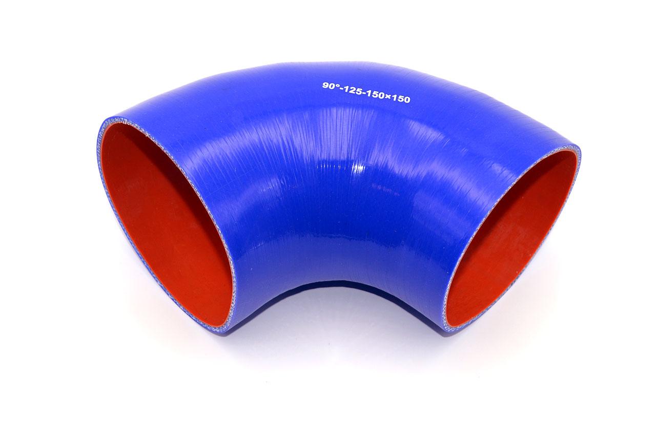 картинка Патрубок силиконовый угловой Ф 125 мм L 150х150 мм, 90 град от магазина Одежда+