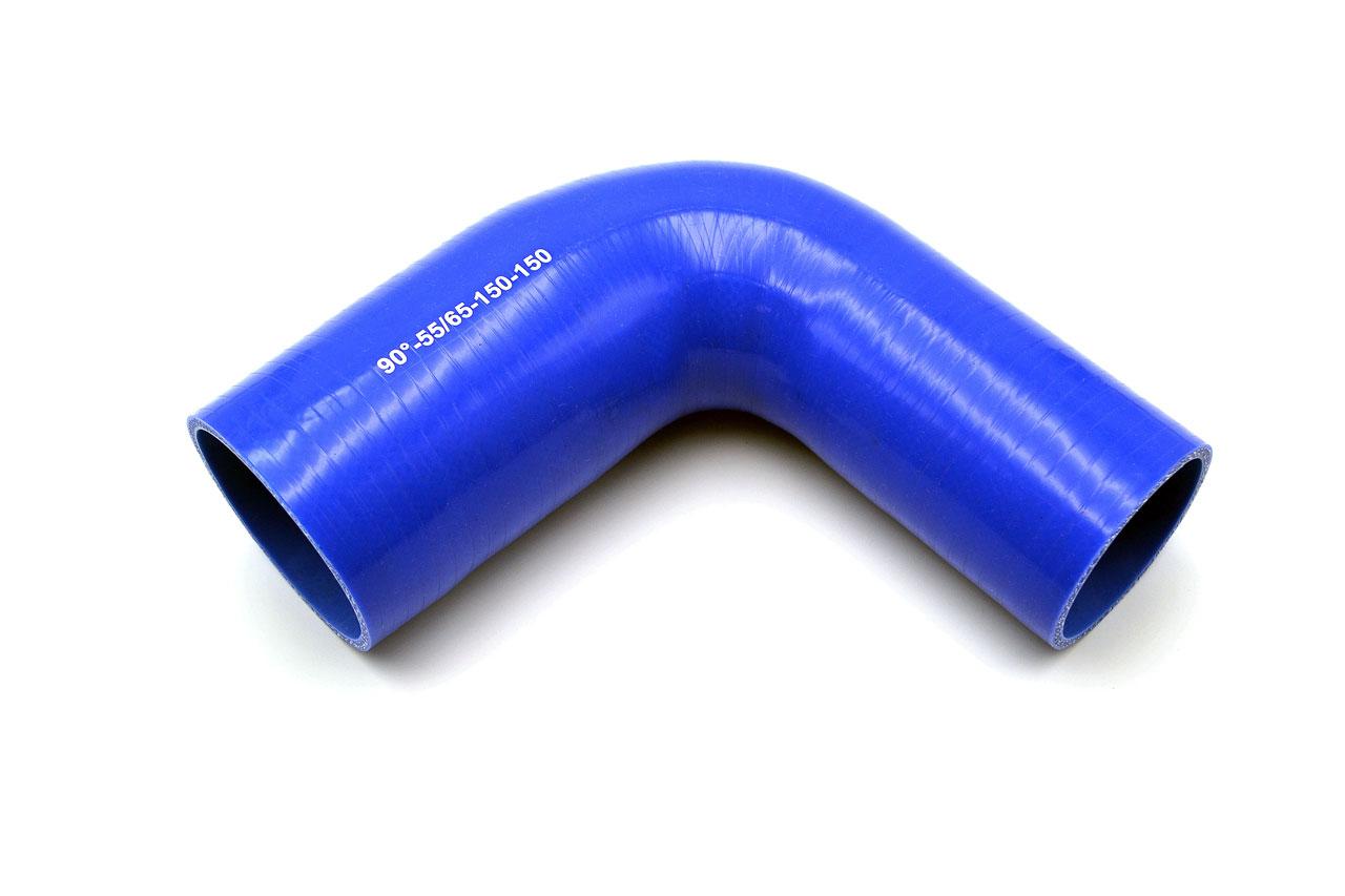 картинка Патрубок силиконовый угловой с переходом Ф 55х65 мм L 150х150 мм, 90 град от магазина Одежда+